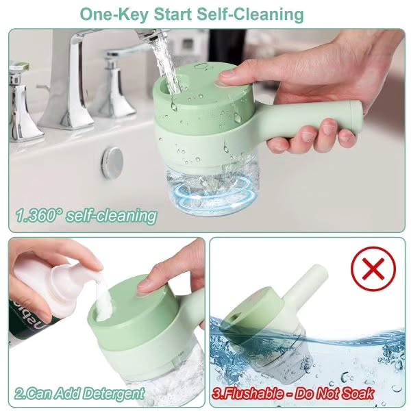 Handheld Electric Cutter Vegetable 4 in 1 Smart Wireless Portable Electric Vegetable Cutter Set Cutter for Vegetable Food Chopper with Brush