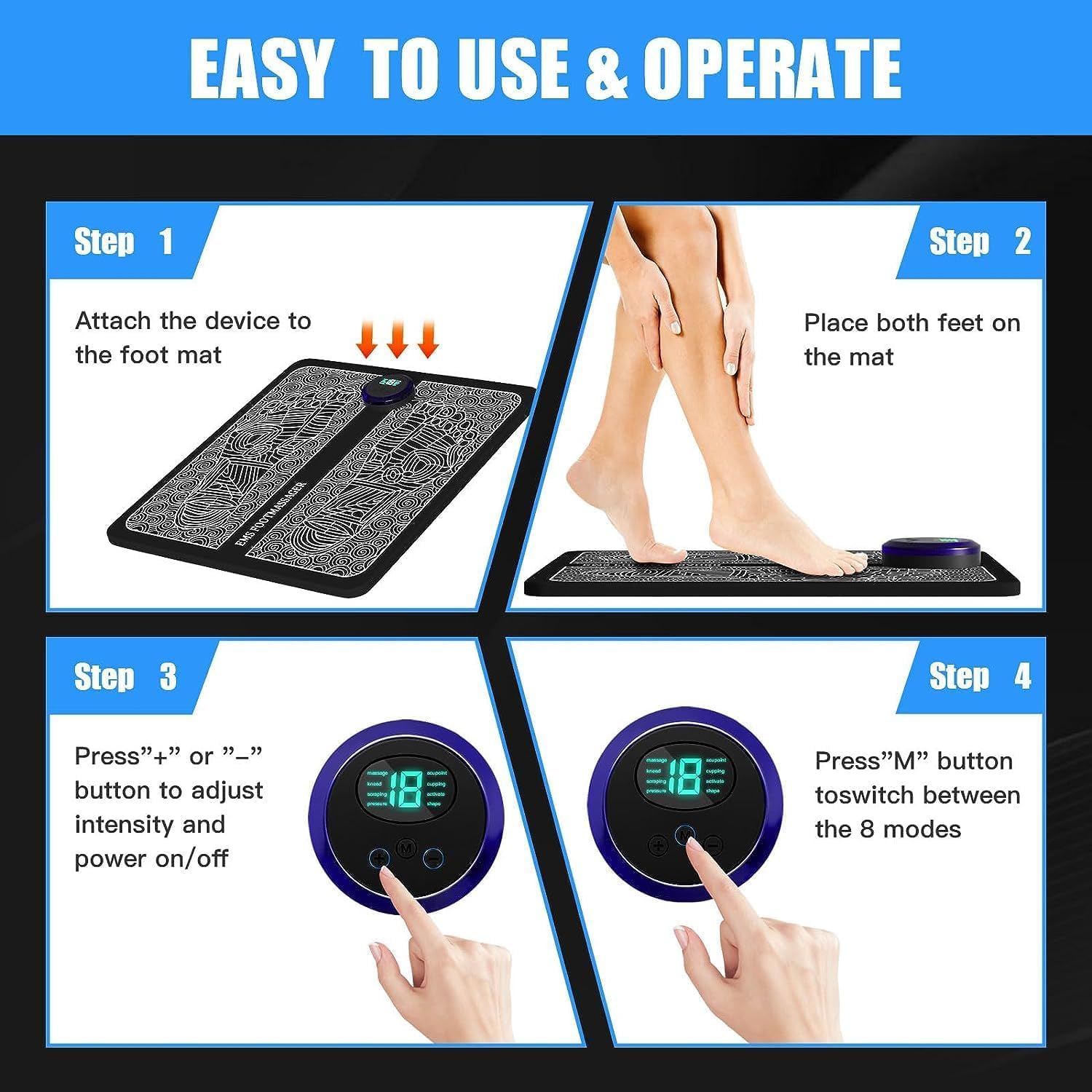 Foot Massagers for Pain and Circulation, Electric Foot Massager Mat