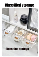Mini Drawer Storage Box - Transparent Cartoon Bathroom Cabinet with Drawer Shelf