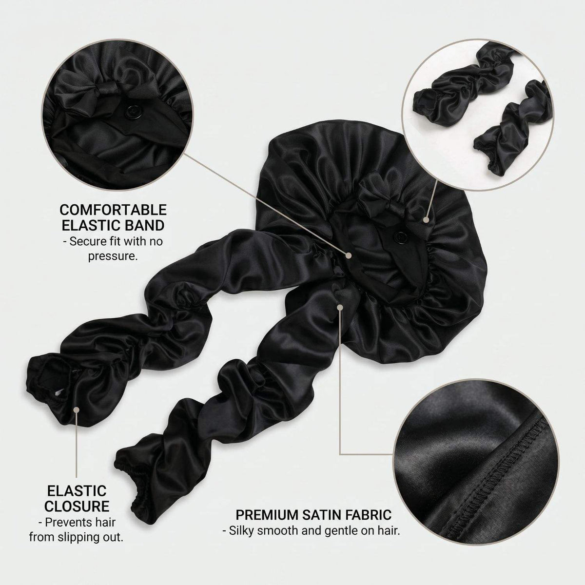 Satin Hair Bonnet for Curly Hair & Sleeping