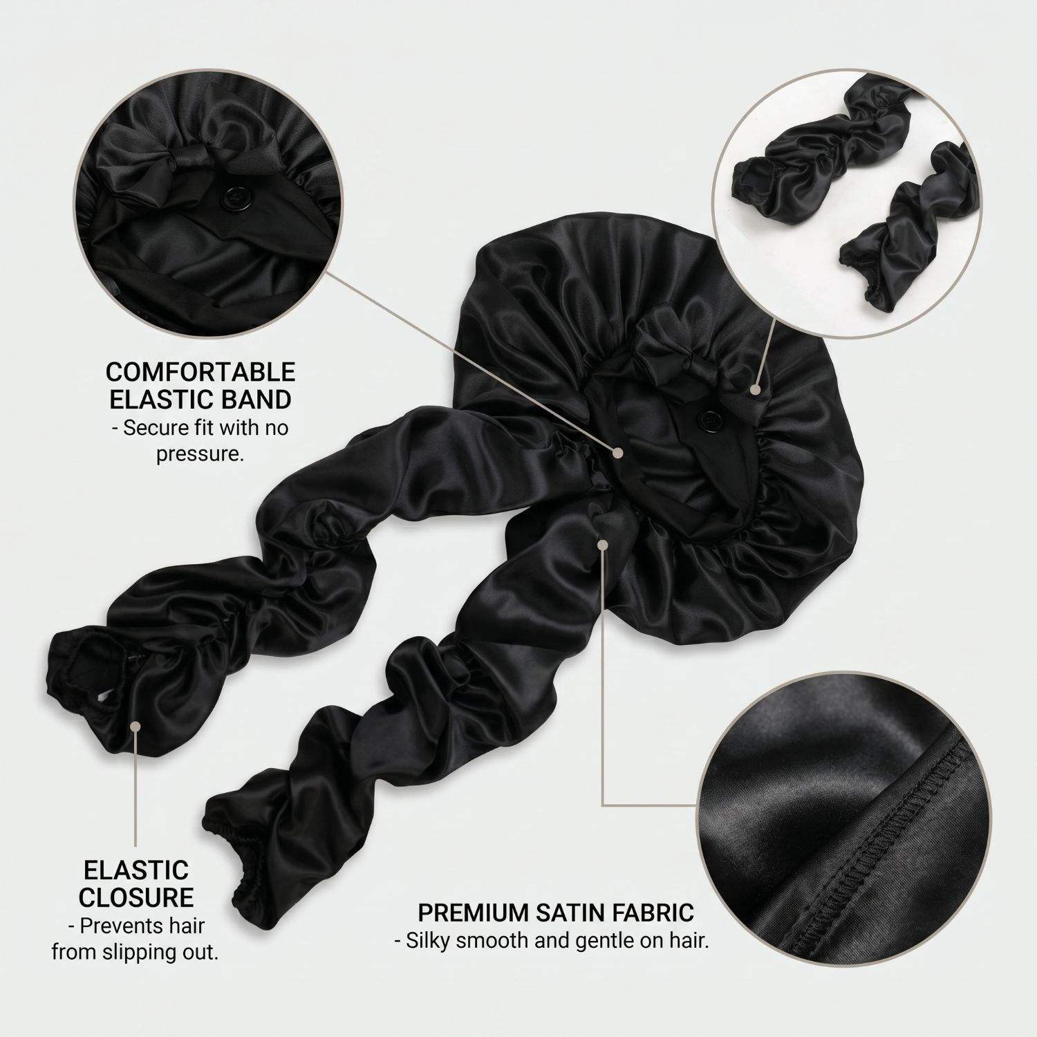 Satin Hair Bonnet for Curly Hair & Sleeping