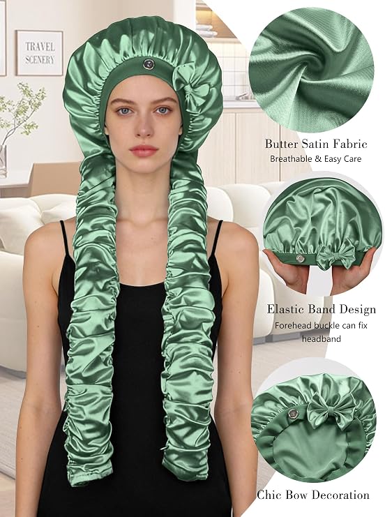 Satin Hair Bonnet for Curly Hair & Sleeping
